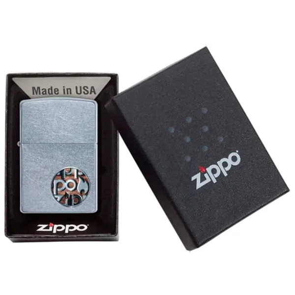 Brichetă Zippo Buton Logo Design Silver / Alamă photo 4