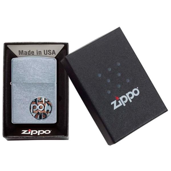 Brichetă Zippo Buton Logo Design Silver / Alamă photo 4