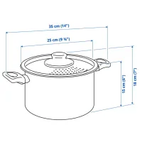 Кастрюля Ikea Hemlagad 5л Нержавеющая сталь / Черный photo 6