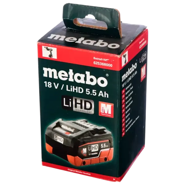 Аккумулятор для инструментов Metabo 625368000 LiHD / 5.5 Ач / 18 V photo 3 Аккумулятор для инструментов Metabo 625368000 LiHD / 5.5 Ач / 18 V photo 3