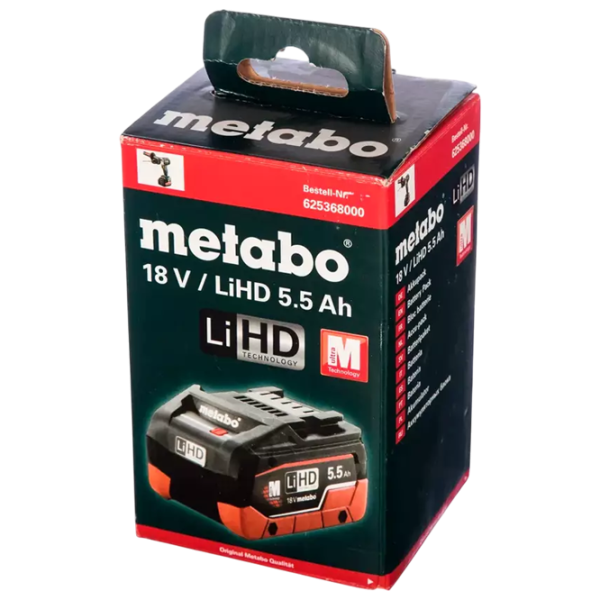 Аккумулятор для инструментов Metabo 625368000 LiHD / 5.5 Ач / 18 V photo 3 Аккумулятор для инструментов Metabo 625368000 LiHD / 5.5 Ач / 18 V photo 3