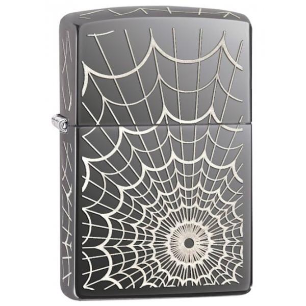 Brichetă Zippo Black Ice Web All Over Gray / Alamă photo 1