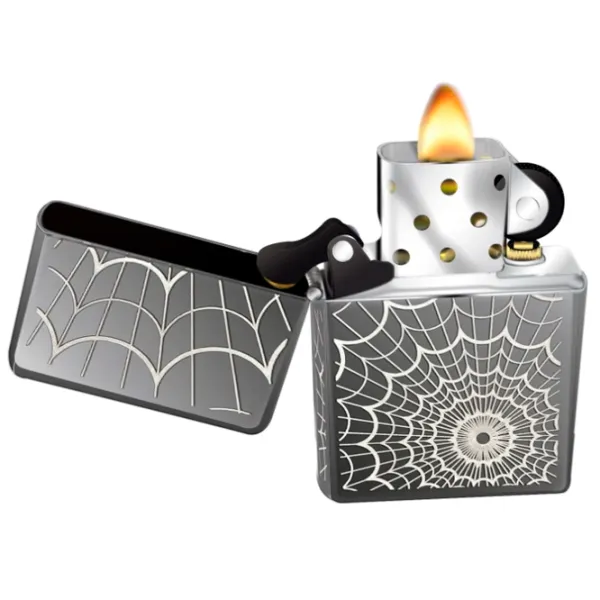 Brichetă Zippo Black Ice Web All Over Gray / Alamă photo 2