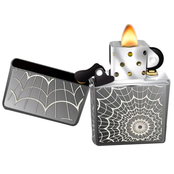 Brichetă Zippo Black Ice Web All Over Gray / Alamă photo 2