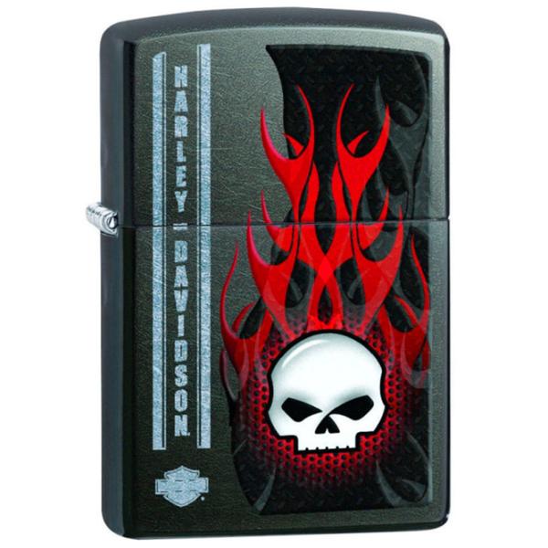 Brichetă Zippo H-D Grey Dusk Black / Alamă photo 1 Brichetă Zippo H-D Grey Dusk Black / Alamă photo 1