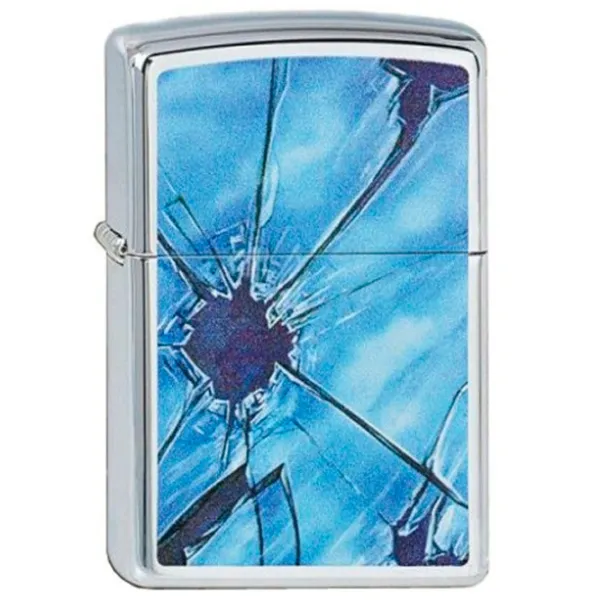 Brichetă Zippo Broken Glass Blue / Alamă photo 1