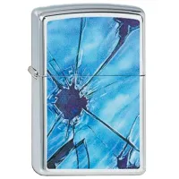 Зажигалка Zippo Broken Glass Синий / Латунь
