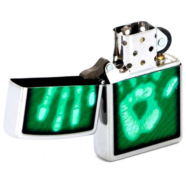 Brichetă Zippo Hand Print Green / Alamă photo 2 Brichetă Zippo Hand Print Green / Alamă photo 2