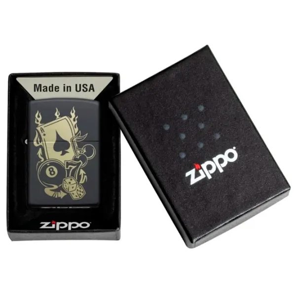 Brichetă Zippo Gambling Design Black / Alamă photo 2