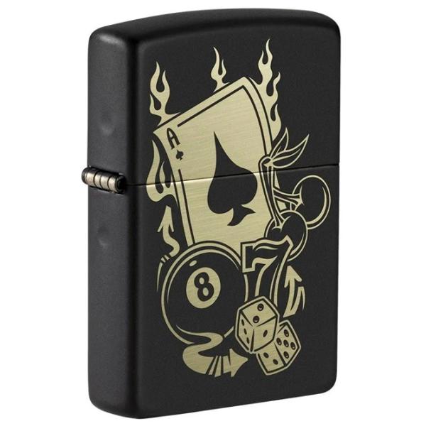 Brichetă Zippo Gambling Design Black / Alamă photo 3