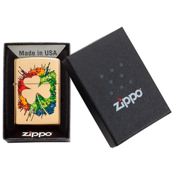 Brichetă Zippo Graffiti Clover Design Gold / Alamă photo 3 Brichetă Zippo Graffiti Clover Design Gold / Alamă photo 3