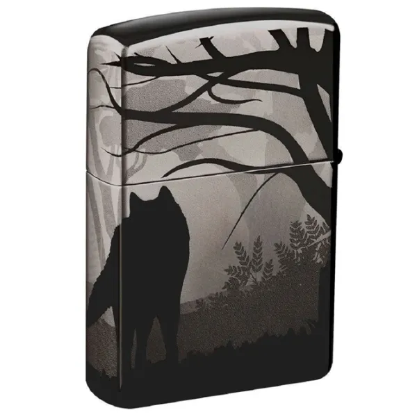 Brichetă Zippo Wolves Design Black / Alamă photo 2 Brichetă Zippo Wolves Design Black / Alamă photo 2