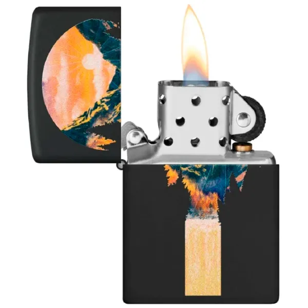 Brichetă Zippo Mountain Waterfall Design Green / Alamă photo 2 Brichetă Zippo Mountain Waterfall Design Green / Alamă photo 2
