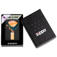 Зажигалка Zippo Mountain Waterfall Design Зеленый / Латунь photo 3