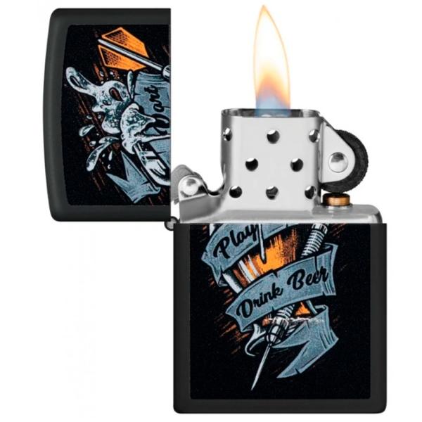 Brichetă Zippo Darts Design Black / Alamă photo 1 Brichetă Zippo Darts Design Black / Alamă photo 1