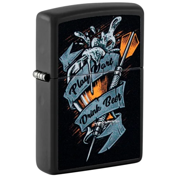 Brichetă Zippo Darts Design Black / Alamă photo 2 Brichetă Zippo Darts Design Black / Alamă photo 2