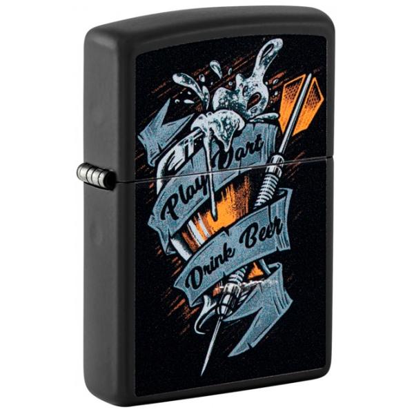 Brichetă Zippo Darts Design Black / Alamă photo 2 Brichetă Zippo Darts Design Black / Alamă photo 2