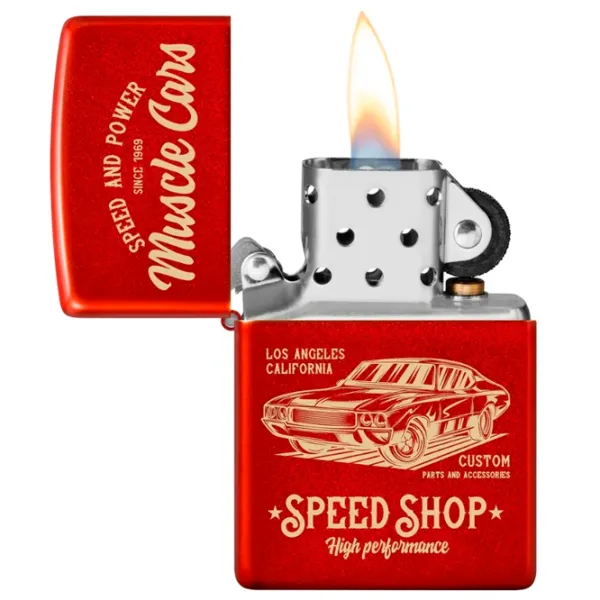 Brichetă Zippo Muscle Car Design Red / Alamă photo 1 Brichetă Zippo Muscle Car Design Red / Alamă photo 1