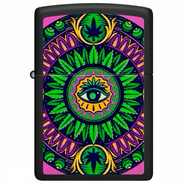 Brichetă Zippo CANNABIS DESIGN Black / Alamă photo 2