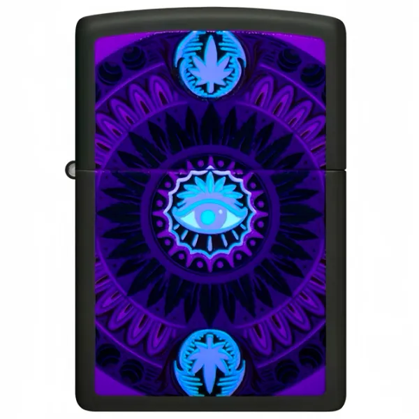 Brichetă Zippo CANNABIS DESIGN Black / Alamă photo 3