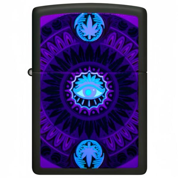 Brichetă Zippo CANNABIS DESIGN Black / Alamă photo 3