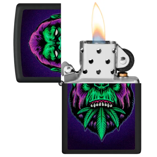 Brichetă Zippo CANNABIS GORILLA Black / Alamă photo 1