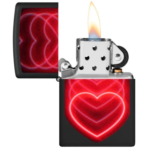 Brichetă Zippo Hearts Design Black / Alamă photo 1