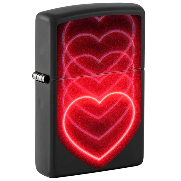 Brichetă Zippo Hearts Design Black / Alamă photo 2