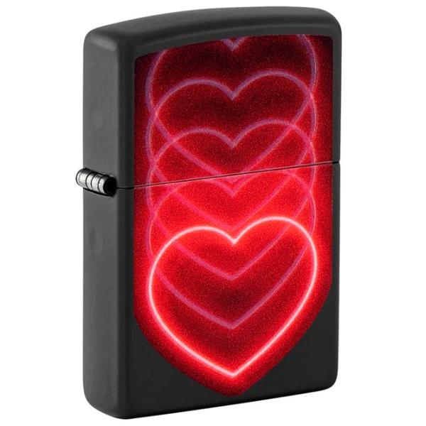 Brichetă Zippo Hearts Design Black / Alamă photo 2