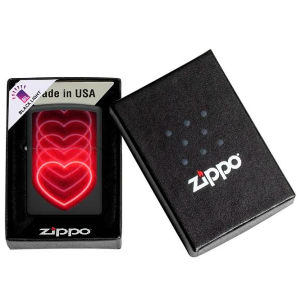 Brichetă Zippo Hearts Design Black / Alamă photo 3