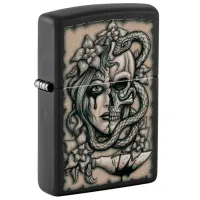 Brichetă Zippo Gory Tattoo Design Black / Alamă