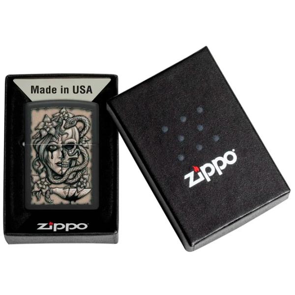 Brichetă Zippo Gory Tattoo Design Black / Alamă photo 3