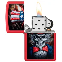 Brichetă Zippo Uncle Sam Skull Red / Alamă