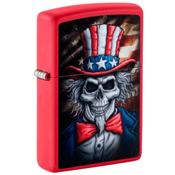 Brichetă Zippo Uncle Sam Skull Red / Alamă photo 2