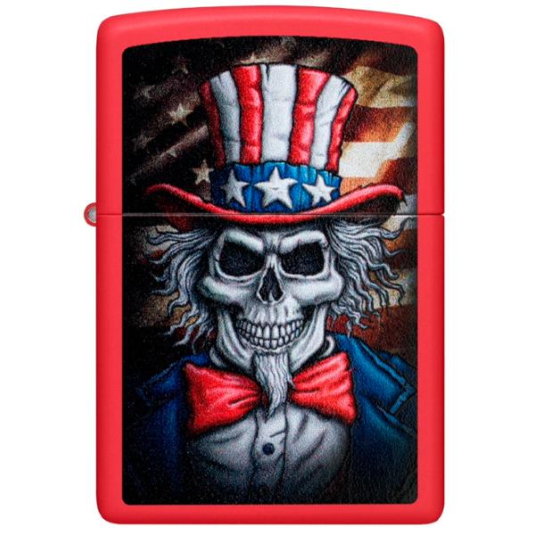 Brichetă Zippo Uncle Sam Skull Red / Alamă photo 3