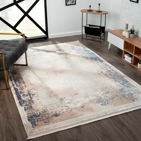 Covor Dizayno Home Valente Beige Blue / Acril photo 2 Covor Dizayno Home Valente Beige Blue / Acril photo 2