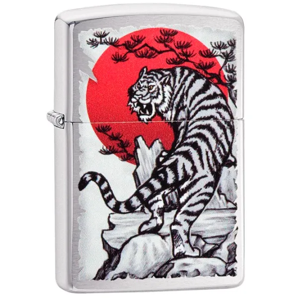 Brichetă Zippo Asian Tiger Gray / Alamă photo 1 Brichetă Zippo Asian Tiger Gray / Alamă photo 1