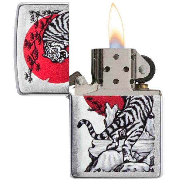 Brichetă Zippo Asian Tiger Gray / Alamă photo 2 Brichetă Zippo Asian Tiger Gray / Alamă photo 2
