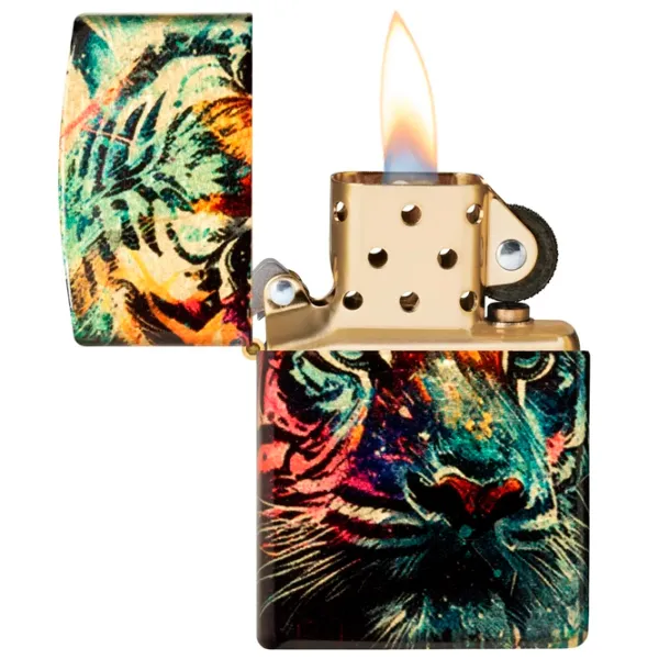 Brichetă Zippo Colorful Tiger Design Multicolor / Alamă photo 1