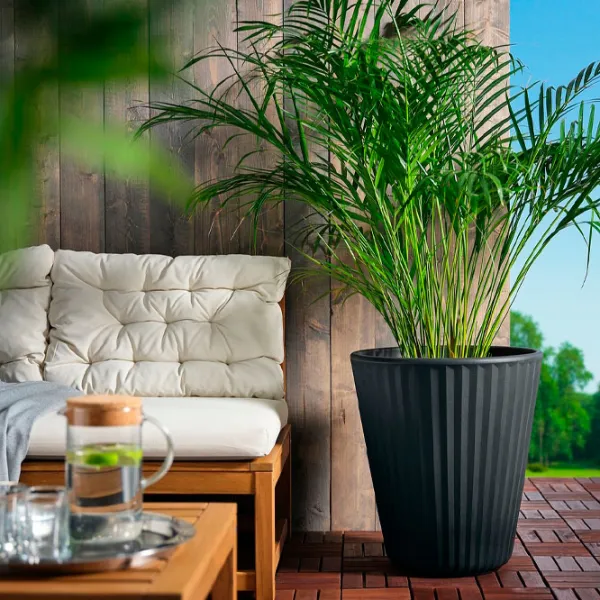 Ghiveci pentru flori Ikea Bjornbambu Black / Plastic / Pe podea photo 3