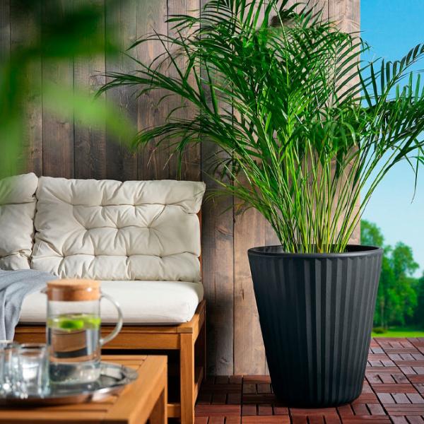 Ghiveci pentru flori Ikea Bjornbambu Black / Plastic / Pe podea photo 3