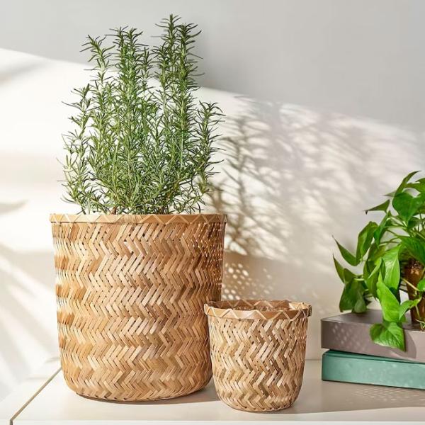 Ghiveci pentru flori Ikea Klynnon Beige / Bambus / Pe podea photo 5