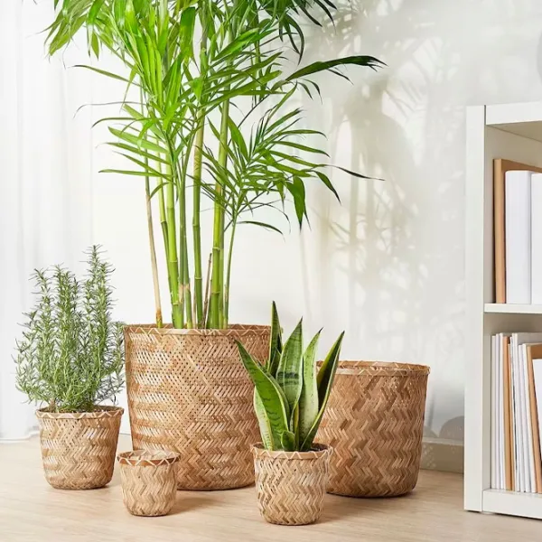 Горшок для цветов Ikea Klynnon Бежевый / Бамбуc / На полу photo 4