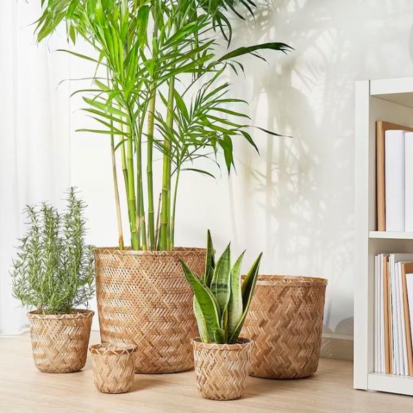 Горшок для цветов Ikea Klynnon Бежевый / Бамбуc / На полу photo 4