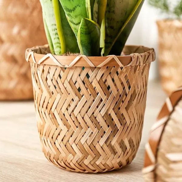 Горшок для цветов Ikea Klynnon Бежевый / Бамбуc / На полу photo 3