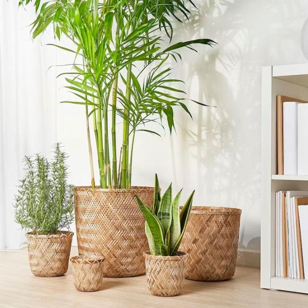Горшок для цветов Ikea Klynnon Бежевый / Бамбуc / На полу photo 4