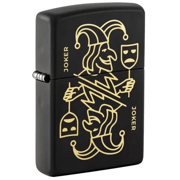 Brichetă Zippo Joker Card Design Black / Alamă photo 1