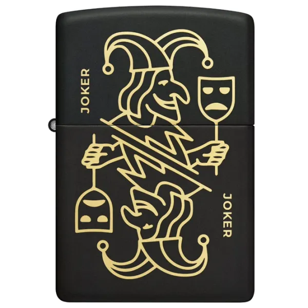 Brichetă Zippo Joker Card Design Black / Alamă photo 2