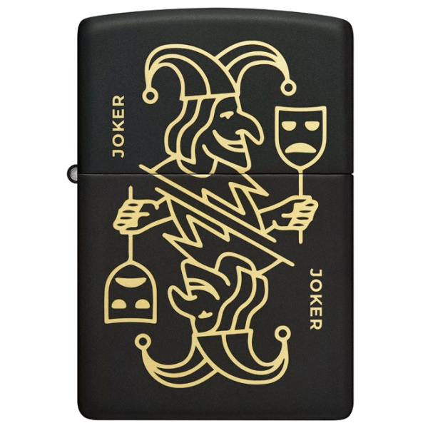 Brichetă Zippo Joker Card Design Black / Alamă photo 2
