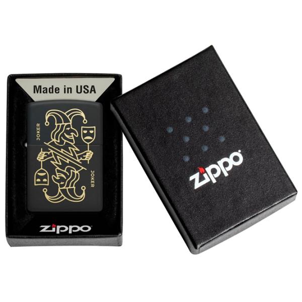 Brichetă Zippo Joker Card Design Black / Alamă photo 4